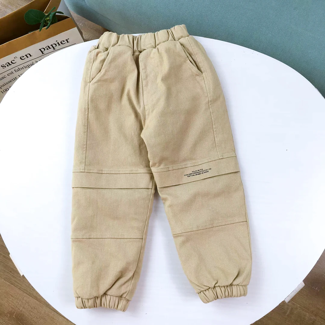 8514儿童夹棉裤子宝宝冬季小童三层保暖男女童加厚休闲外穿棉裤