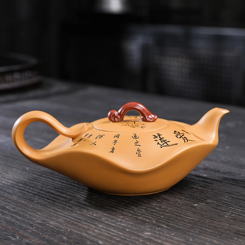 段泥凤鸣爱莲壶350毫升大容量纯手工高档中式陶瓷高档茶具S