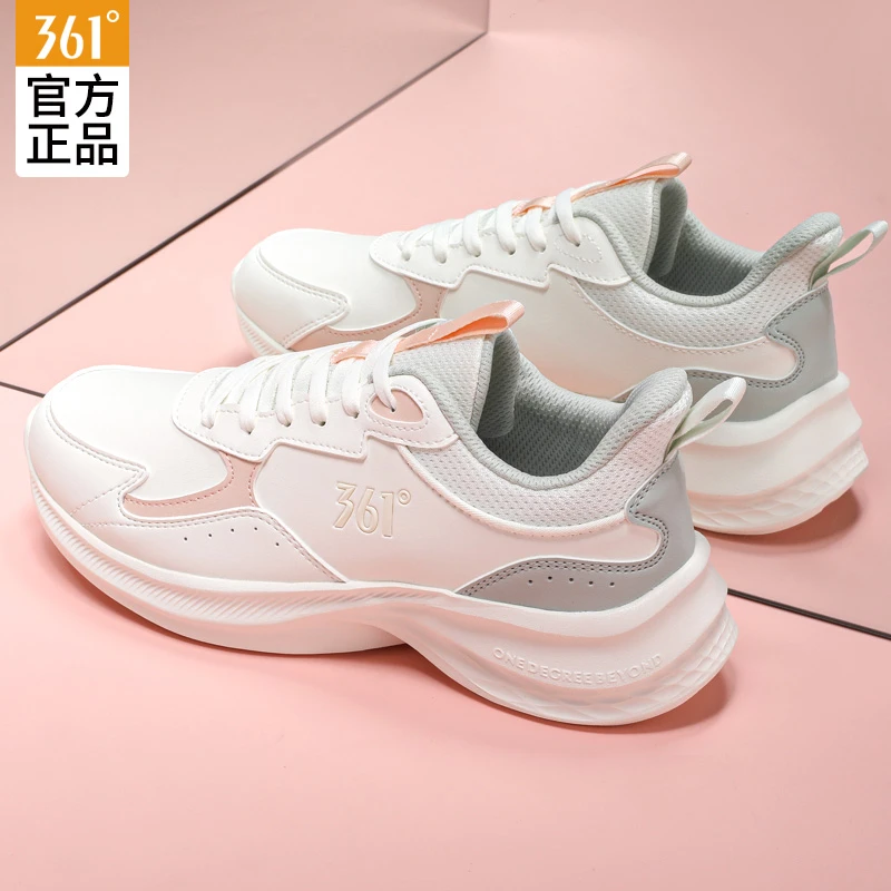 361女鞋运动鞋秋季新款减震软底马拉松皮面减震跑步鞋跑鞋鞋子