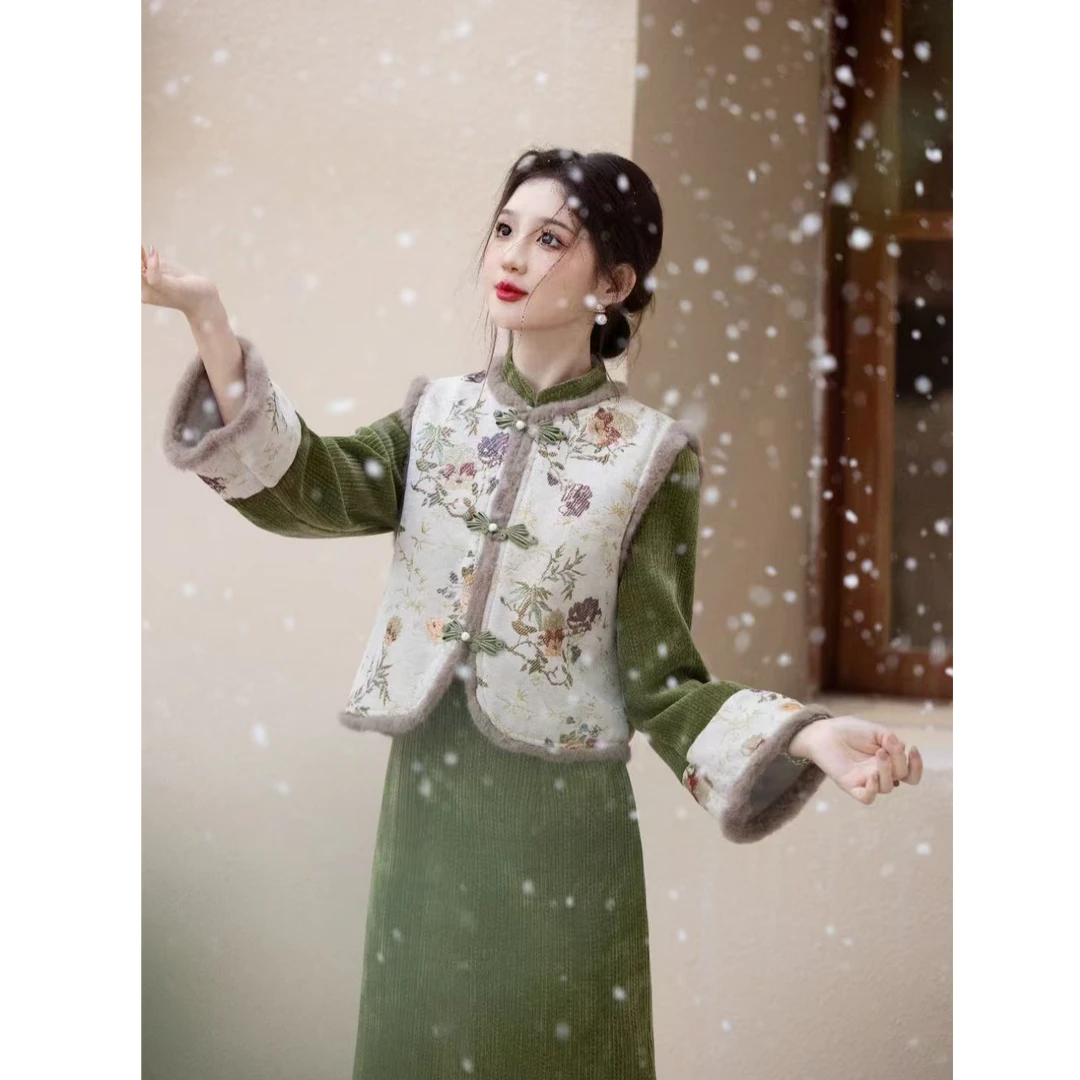 【冬款套装合集】中国风秋冬款小个子气质传统款微胖女生新中式旗袍