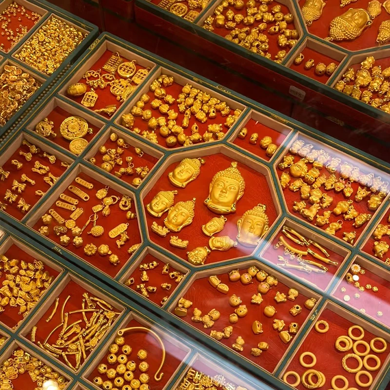 足银银制品 佛公吊坠金999包足银深圳水贝源头工厂金色精美