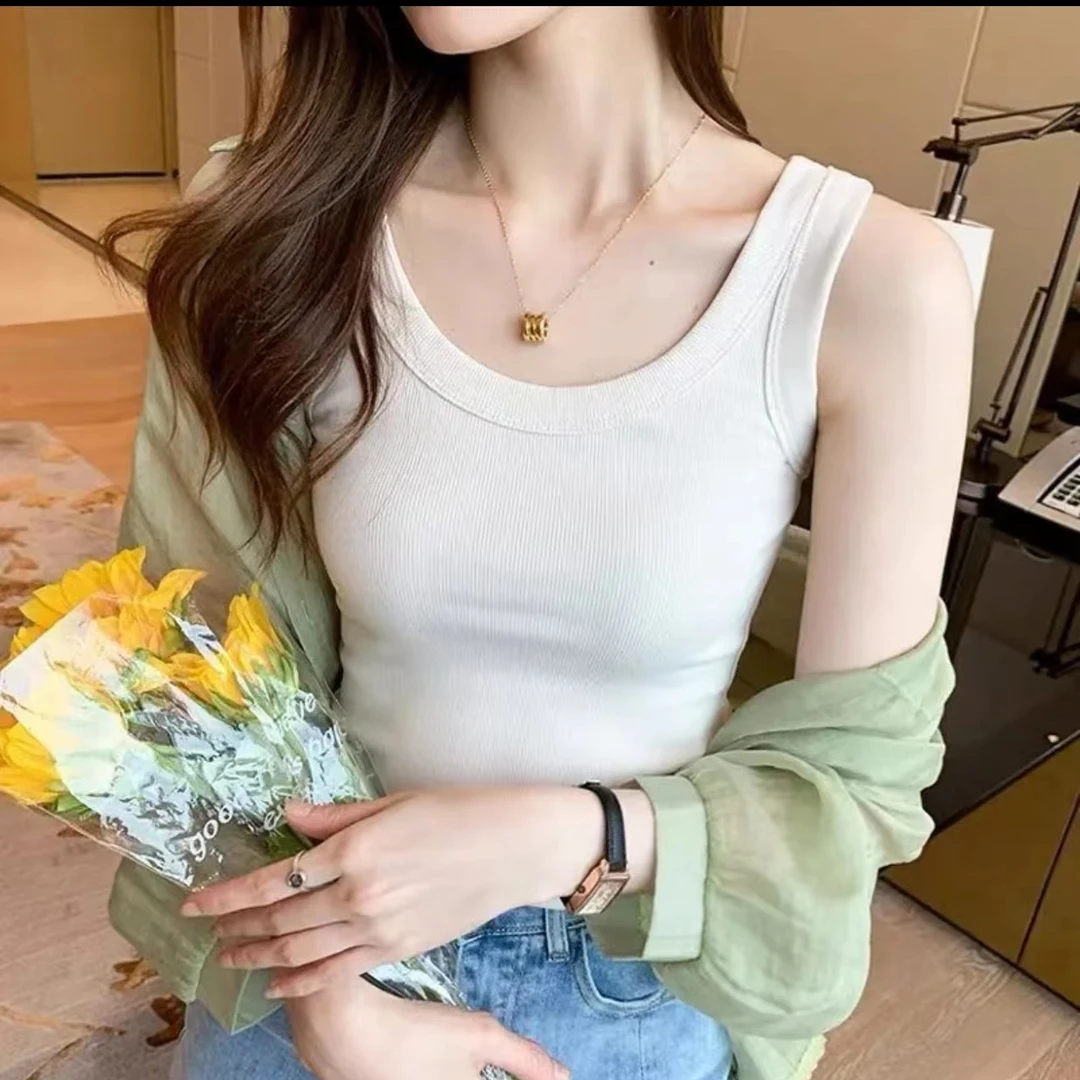 白色吊带背心女内搭2025新款夏季外穿潮流百搭打底无袖上衣网红潮