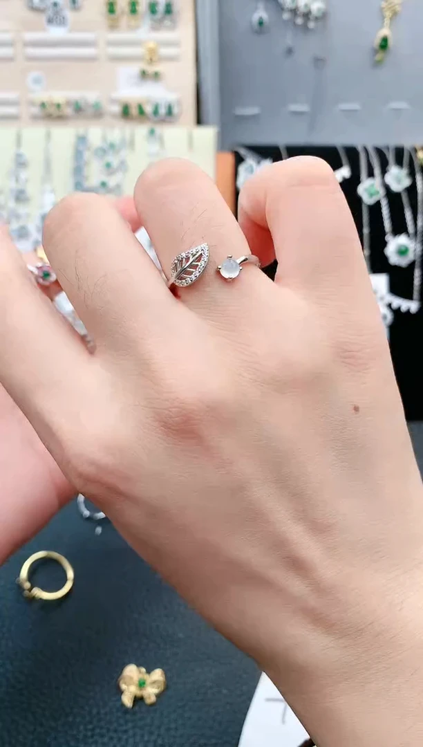 【闪购商品】翡翠戒指银S925镶嵌0230