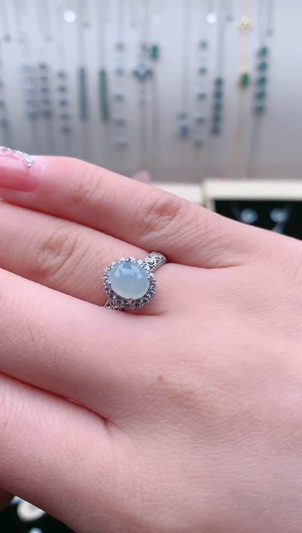 【闪购商品】翡翠戒指银S925镶嵌0093