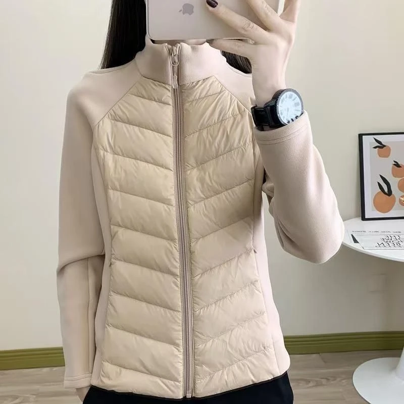 2025秋冬新款女百搭气质运动瑜伽服棉袄外套修身版短款显瘦立领