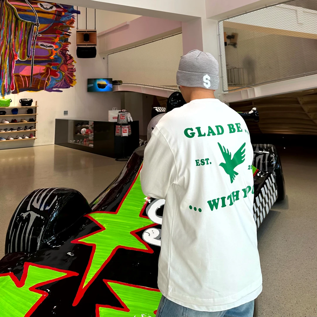 SANBAI 叁佰【和平之鸽】绿色印花长袖t 310g