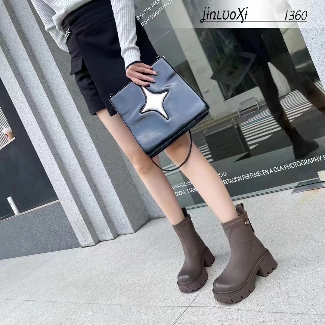 2024新款高品质品牌撤柜女鞋切尔西靴短靴1360