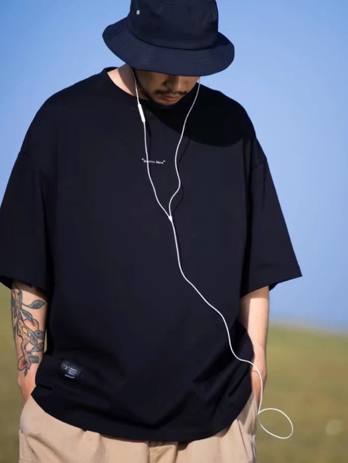 QuentinMarx男生男士320g重磅短袖T恤宽松t恤半袖大码夏季体恤