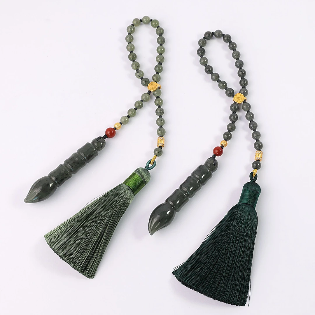 新疆和田玉墨绿文昌笔RB242682尺寸约67mm多样发发一件