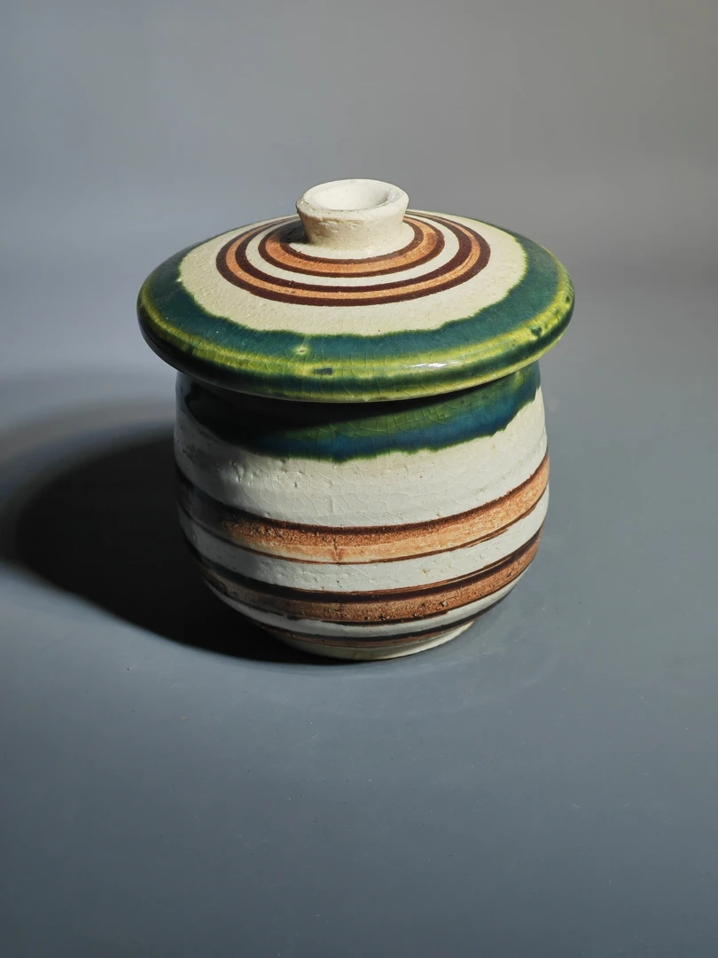 108圆形可爱小盖碗织部烧，喜欢的来，找主播有优惠多多！