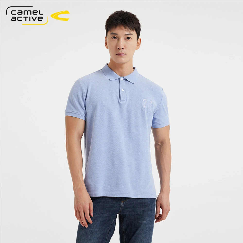 德国骆驼动感男装2025夏新款户外休闲基础款简约多色短袖Polo衫男