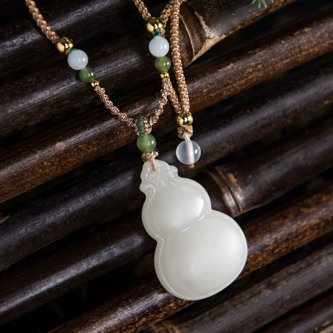 【左氏珠宝】 柔光葫芦和田玉吊坠福禄玉葫芦1408