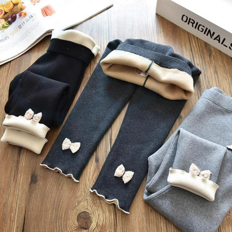 女童打底裤加绒加厚小女孩长裤子儿童保暖裤外穿冬天宝宝棉裤秋冬