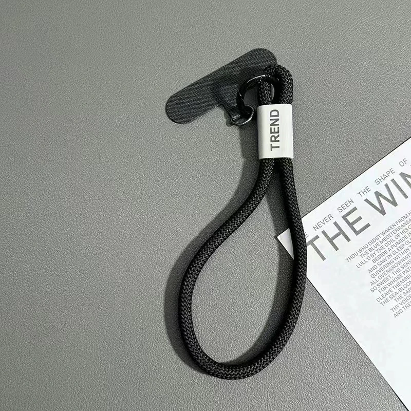 短款简约风ins手机挂绳手机链含夹片盖固纯色挂绳ccd相机短绳女款