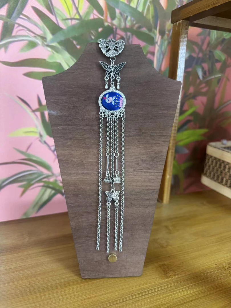 民族风老绣饰品 迷你小压襟古风配饰