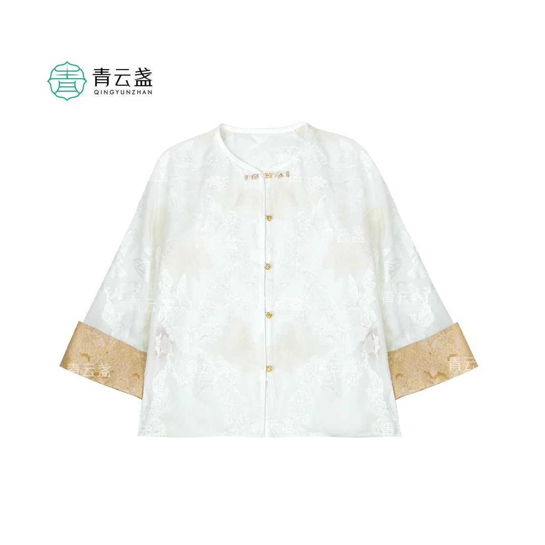 【3.2】【怀瑾】100桑蚕丝国风圆领外套 新中式汉服 24W0145