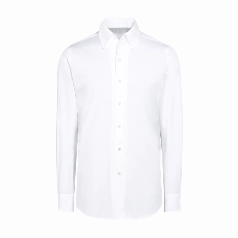 【鲁泰面料】男士一片领棉质DP免烫长袖衬衫