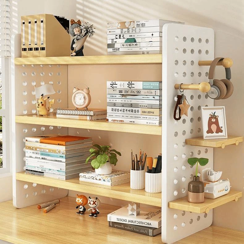 新疆包邮桌面置物架办公书架多层架子学生家用电脑桌收纳洞洞板多
