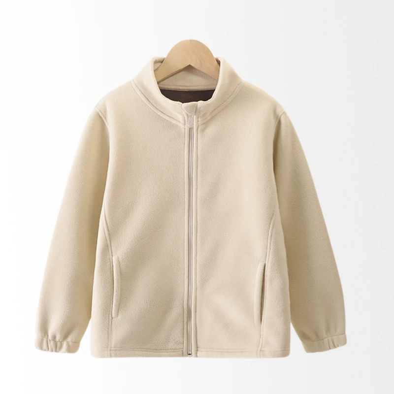 【米粒円】秋冬加绒摇粒绒男童女童校服内胆外套儿童保暖卫衣立领