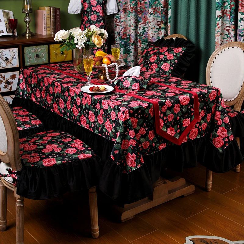 美式轻奢桌布茶几布高级氛围感餐桌布复古风圆桌方桌布盖布
