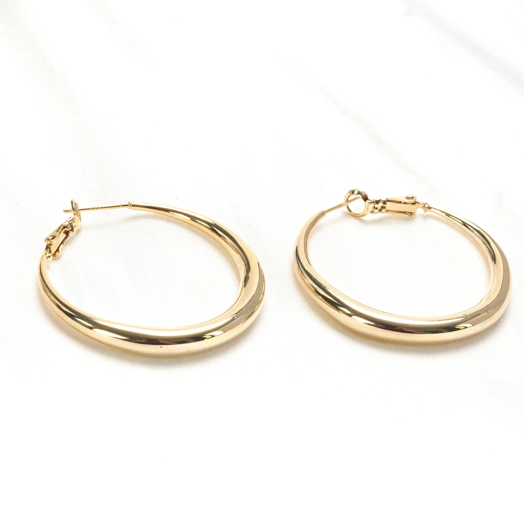 铜合金耳饰 【浩哥好物】气质时尚简约素圈素百搭圈个性大耳圈CD