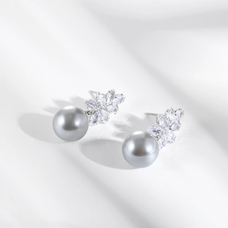 高级感美拉德麦穗设计款施家珠耳环12mm【五金女孩】LW