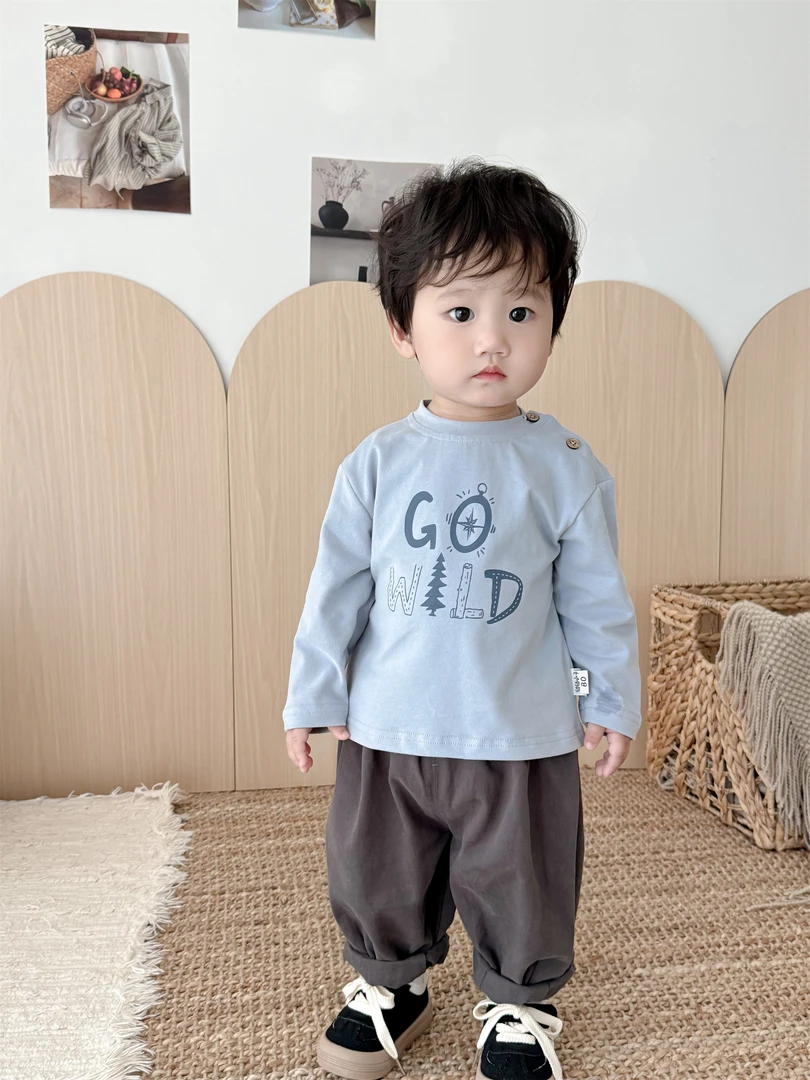 8/18YOYO【田野园】婴幼儿春秋韩版长袖T恤儿童圆领打底衫外穿上