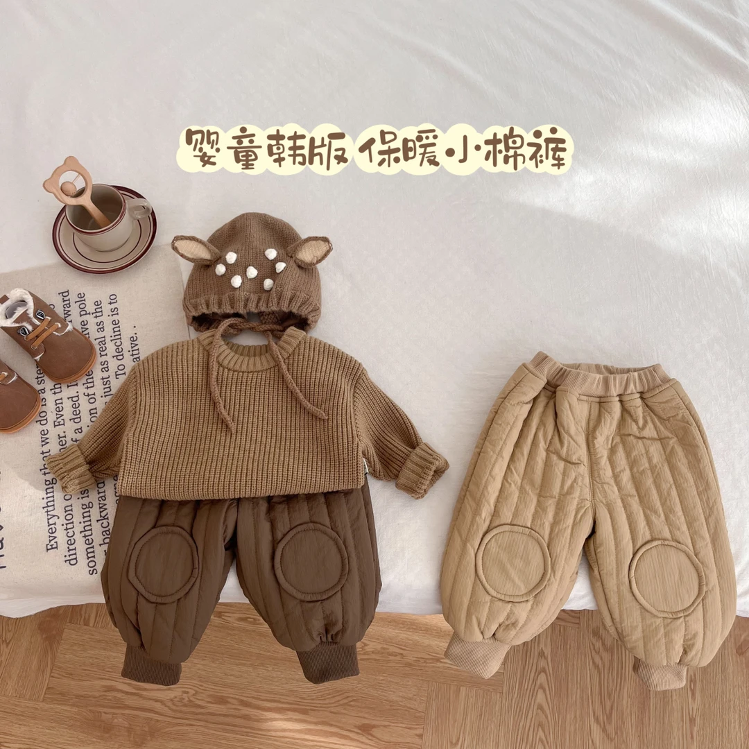 yoyo【黑森林蛋糕】婴儿冬装棉裤宝宝加绒加厚保暖裤子一条过冬厚款