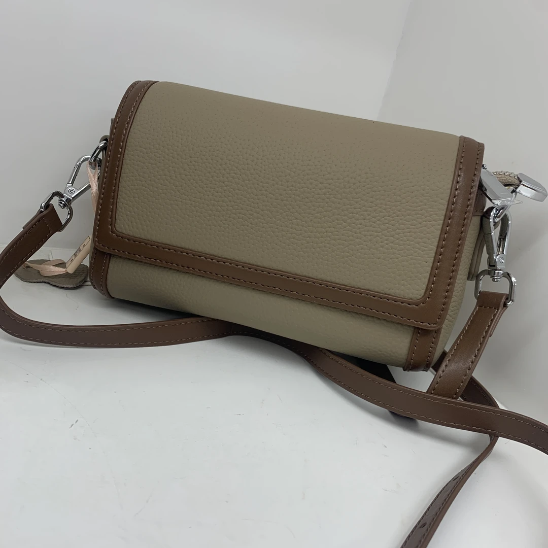 【头层牛皮】真皮女包单肩斜挎包6622卡其