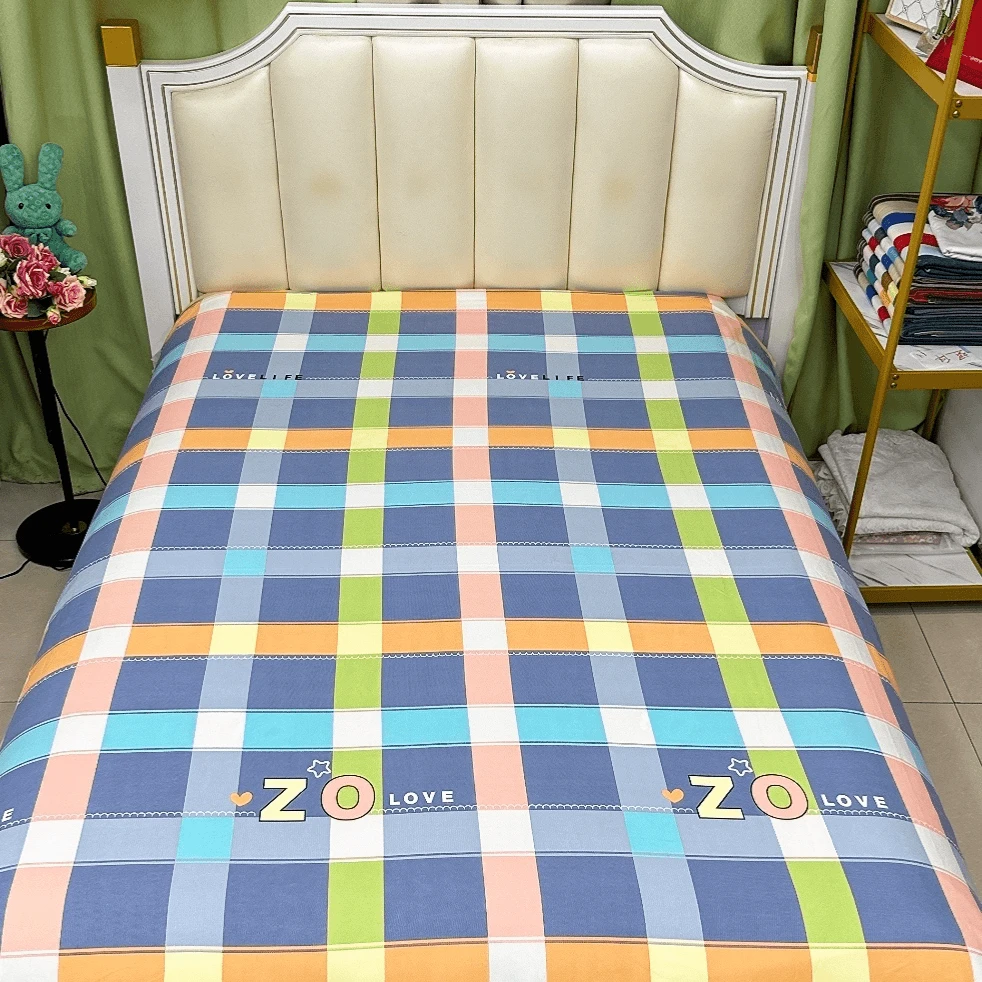 高端亲肤棉床单--靓彩格语