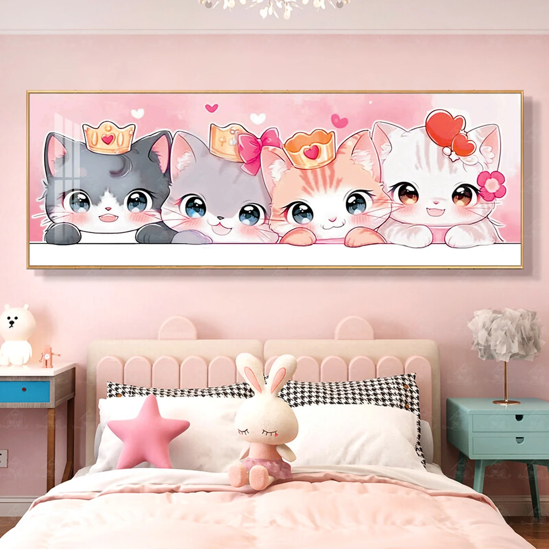 【进口棉布】十字绣爱阁爱心猫咪升级版新款梦幻儿童可爱卡通手工绣