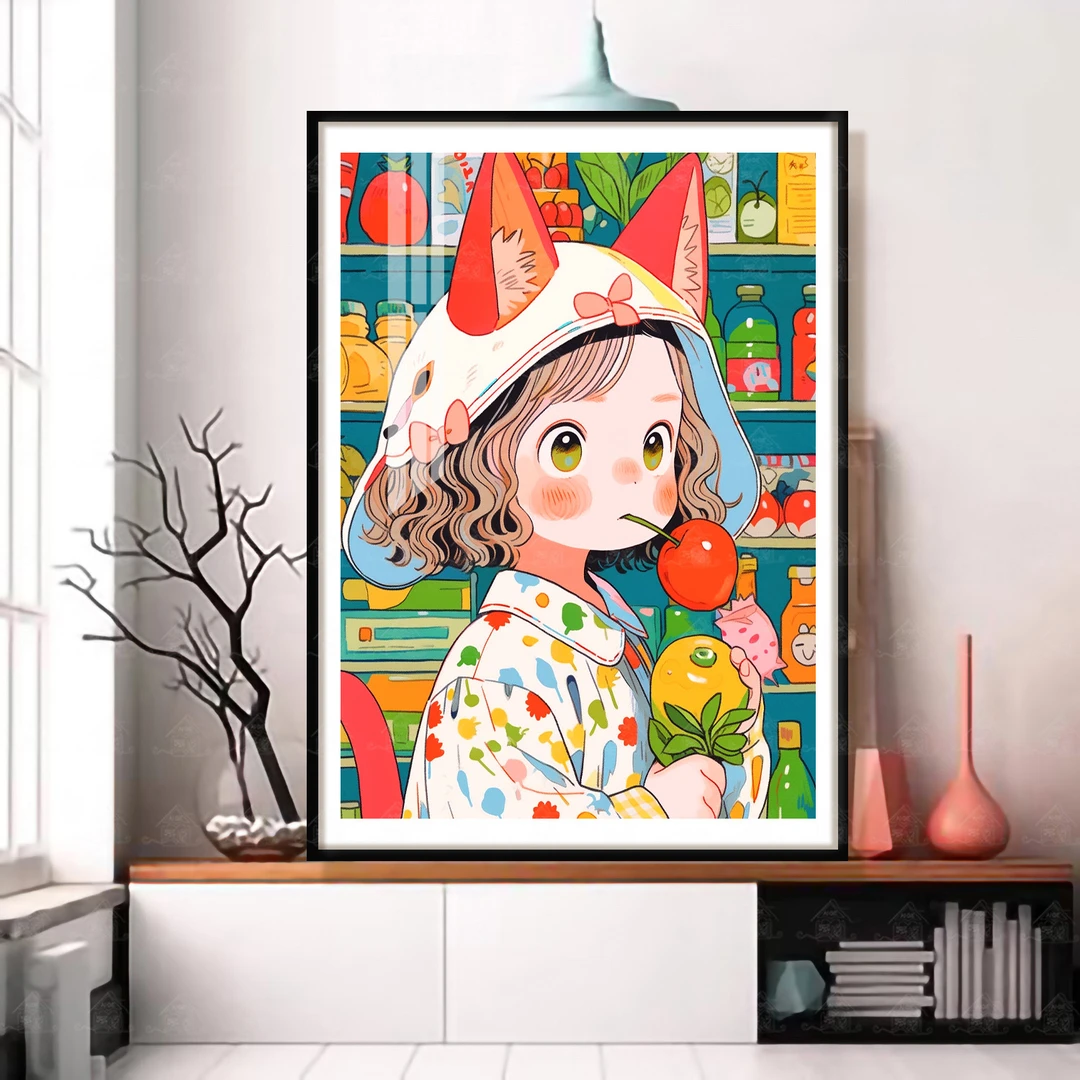 十字绣爱阁 小女孩 新款现代简约可爱装饰画手工线绣小清新