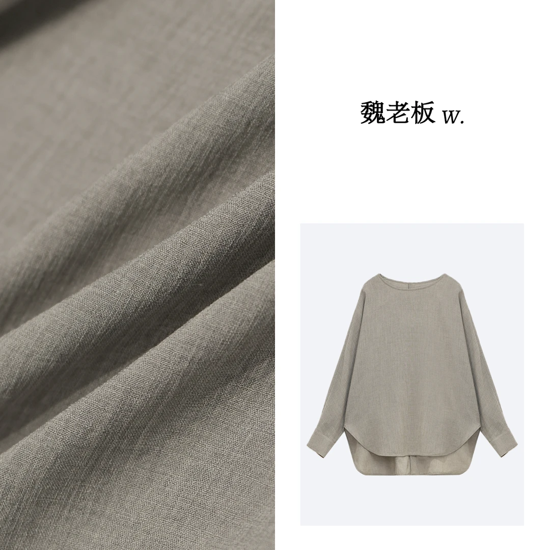 yangeer/艳歌尔【高雅清新】简约气质品质醋酸圆领衬衫女1S05SY058