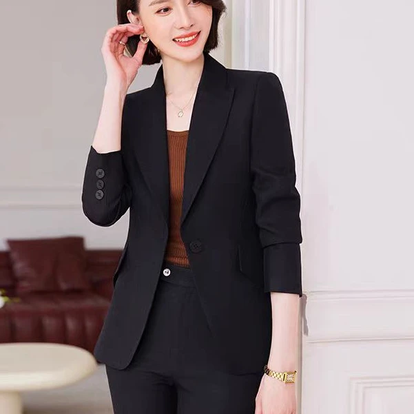 B区8022新款通勤韩版休闲高级感御姐职业正装西服