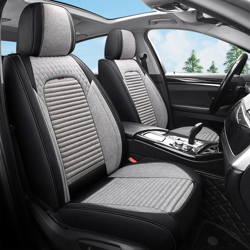 棉麻布艺四季汽车坐垫通用款四季坐垫