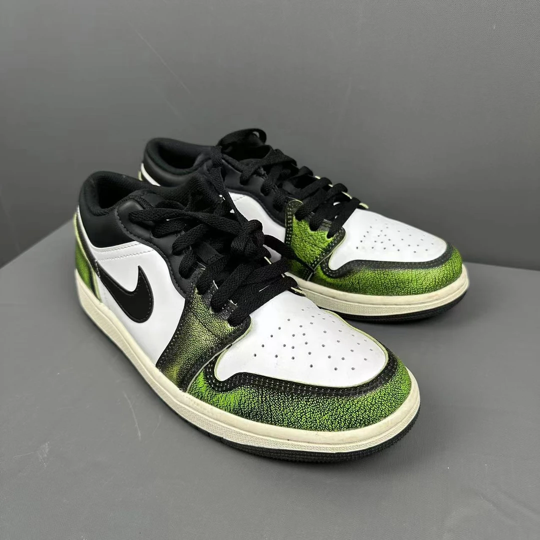 Jordan low se "wear-away" 篮球鞋 男款 白黑绿42.5原盒