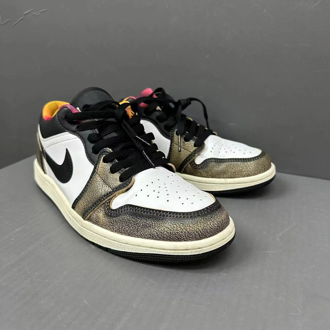 aj1 低帮 篮球鞋 黑白黄 41码