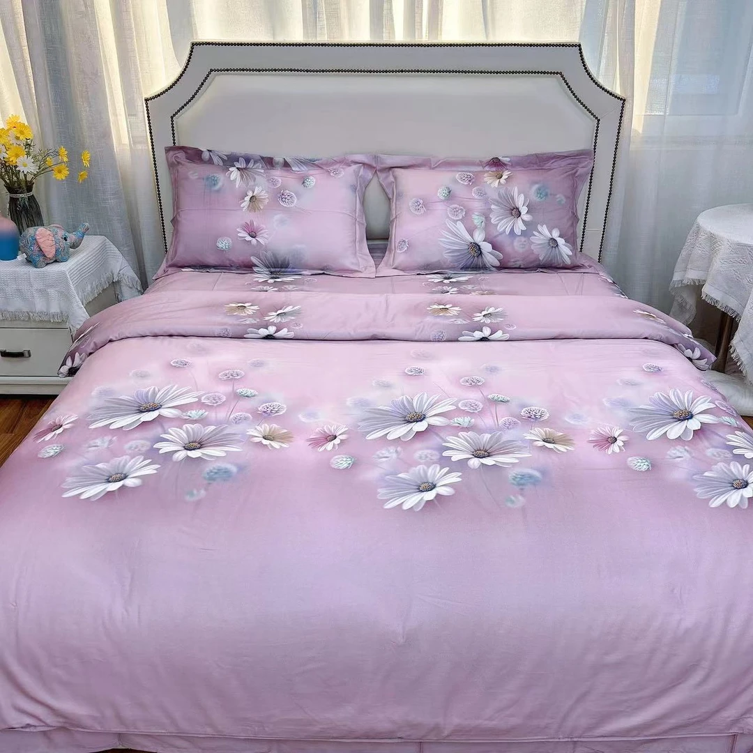 【景甜花语】高端轻奢天丝棉 数码印花 四件套床上用品