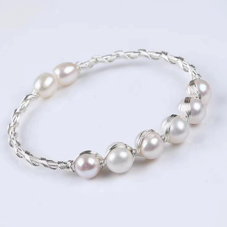 八方来财白色珍珠手镯