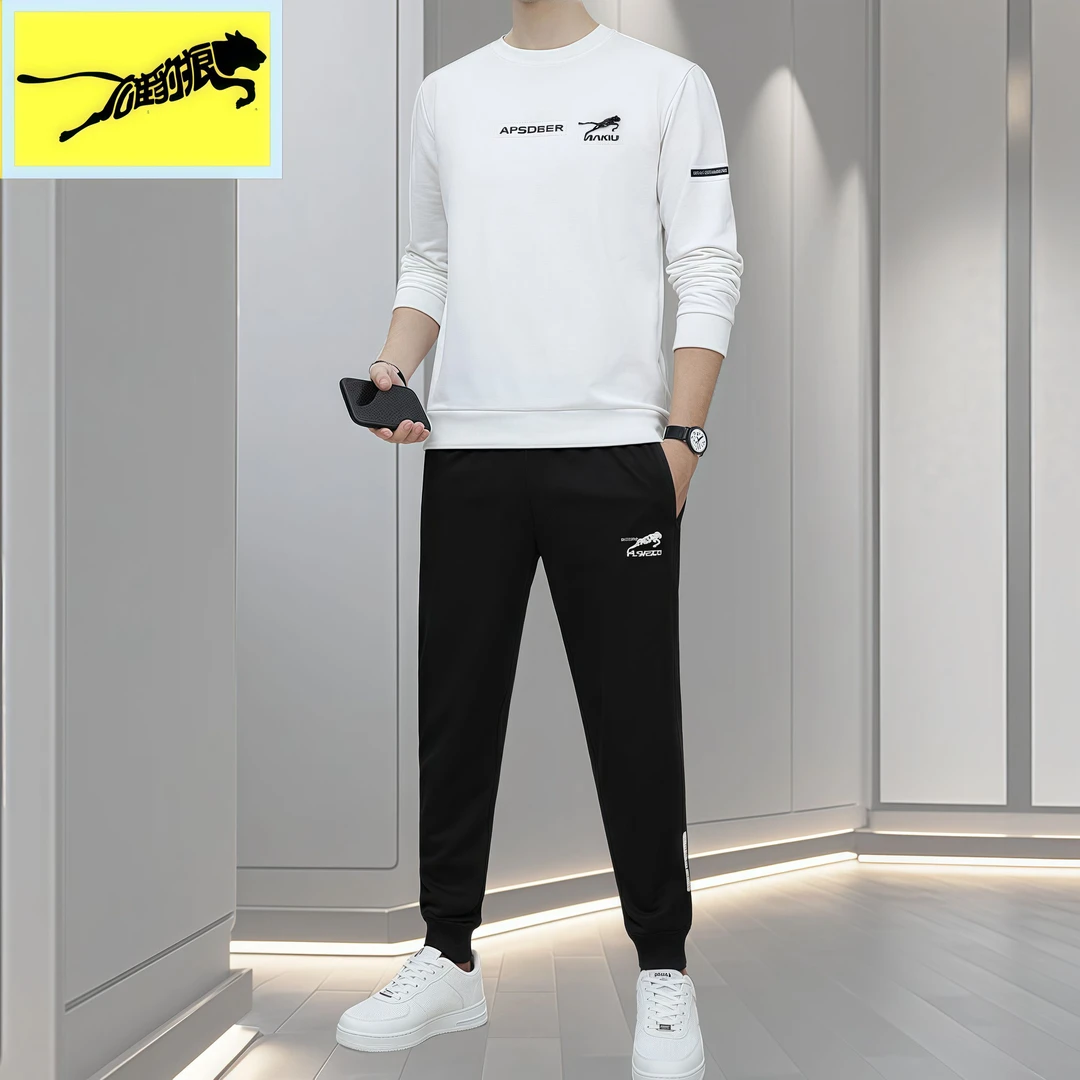 雄豹狼男士休闲运动套装男春秋冬新款潮流长裤卫衣运动服两件套男