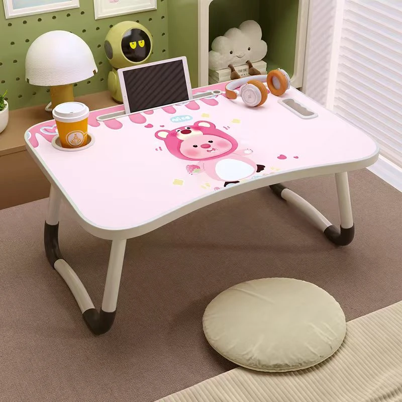 心望卡槽杯托桌子可折叠小桌子床上办公书桌电脑桌懒人桌X