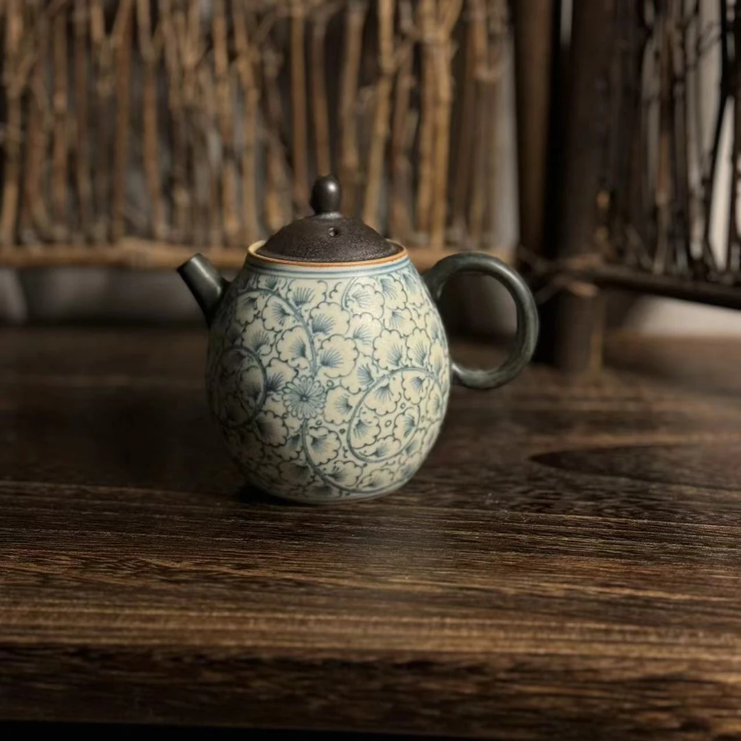 朴云堂青墨青花银杏龙旦壶150cc