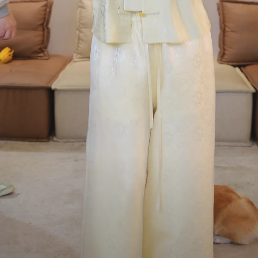 色织花线春国风长裤F1030222601