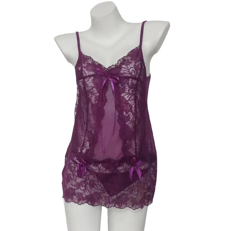 纯欲私房新款性感睡衣女套装显瘦时尚百搭美背蕾丝轻奢女士