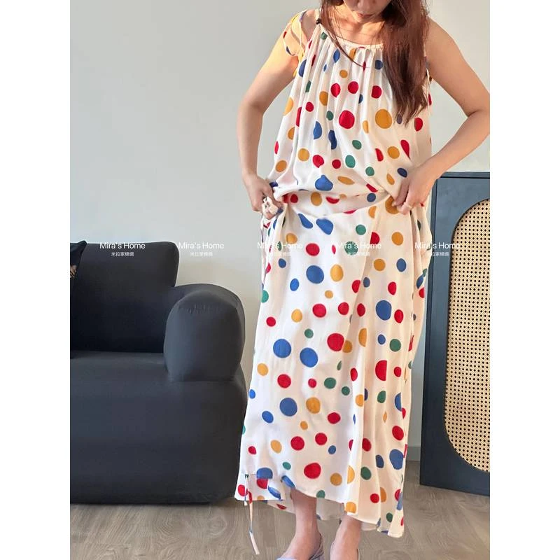 【石头吊带裙】Mira家肌理小石头 露背设计度假风吊带长裙