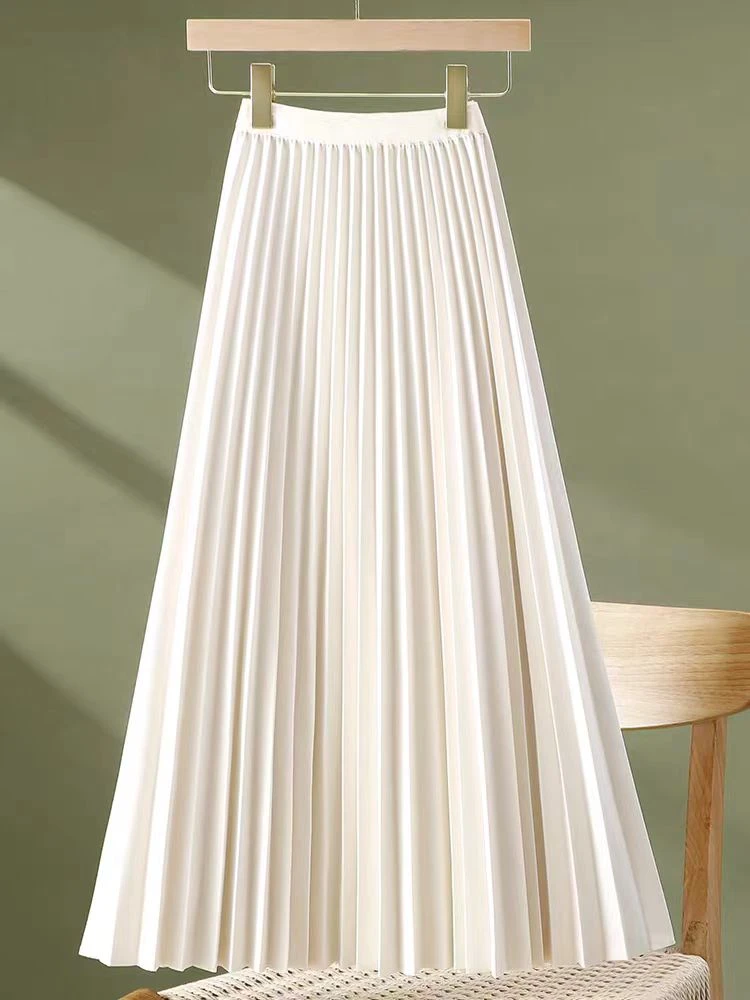 00-旗袍百搭半身裙春秋款单层三色高腰显瘦中长款A字均码穿-150斤