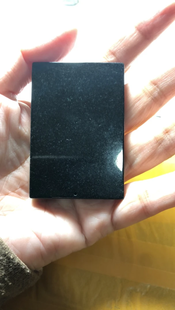 天然墨翠无事牌吊坠挂件项链黑色双面镜面平安无事光面复古刻字