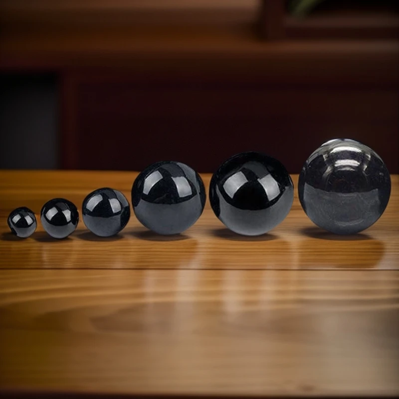 天然墨翠翡墨散珠桶珠圆珠手串手链单颗手工缅甸A货项链串珠黑色