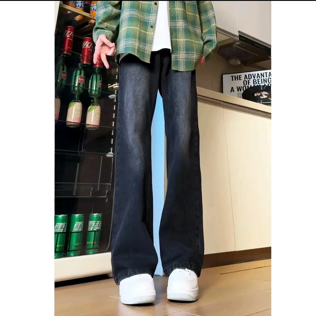 【GD潮牌】秋冬美式水洗做旧复古百搭休闲宽松直筒微喇牛仔裤3001