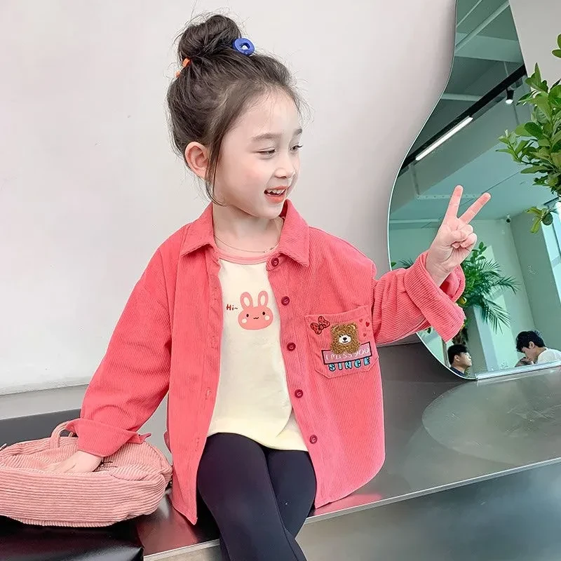 女童衬衫春秋款2025新款时髦洋气衬衣女宝宝儿童春装小童上衣外套